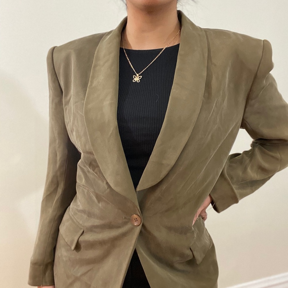 Olive green lightweight blazer